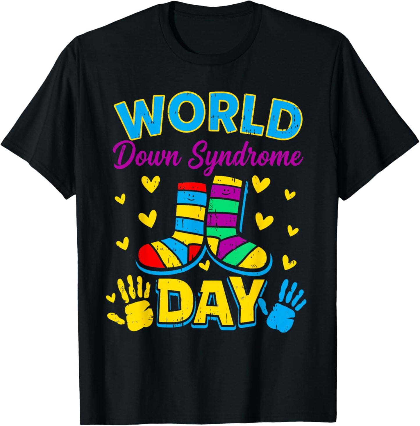 Rock Your Socks Support Awareness World Down Syndrome Day T-Shirt - T-Shirt | Black