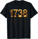 1738 Drip Golden Numbers T-Shirt - T-Shirt | Black