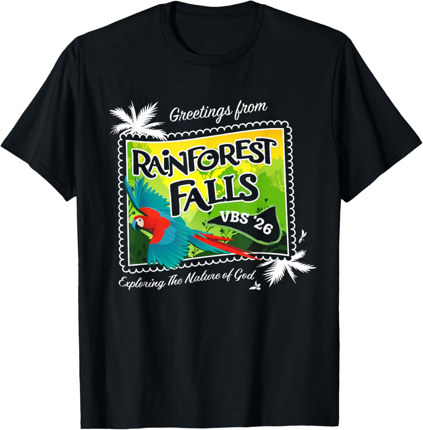 Rainforest Falls VBS 2026 Stamp Exploring The Nature of God T-Shirt - T-Shirt | Black