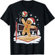 Funny Gingerbread Volleyball Player Christmas T-Shirt - T-Shirt | Black