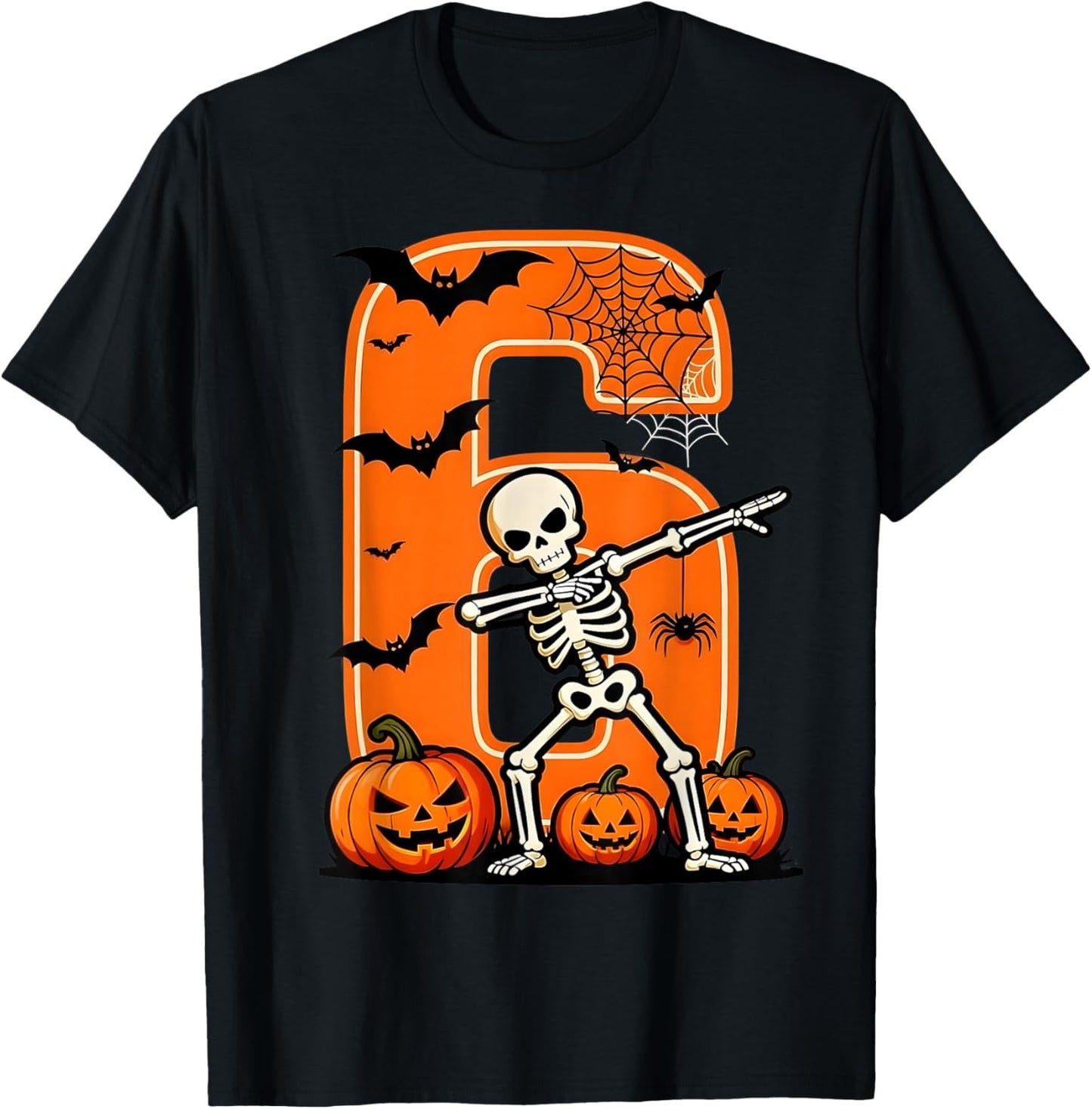 Six Seven Meme Couple Matching Skeleton Pumpkin Halloween T-Shirt - T-Shirt | Black