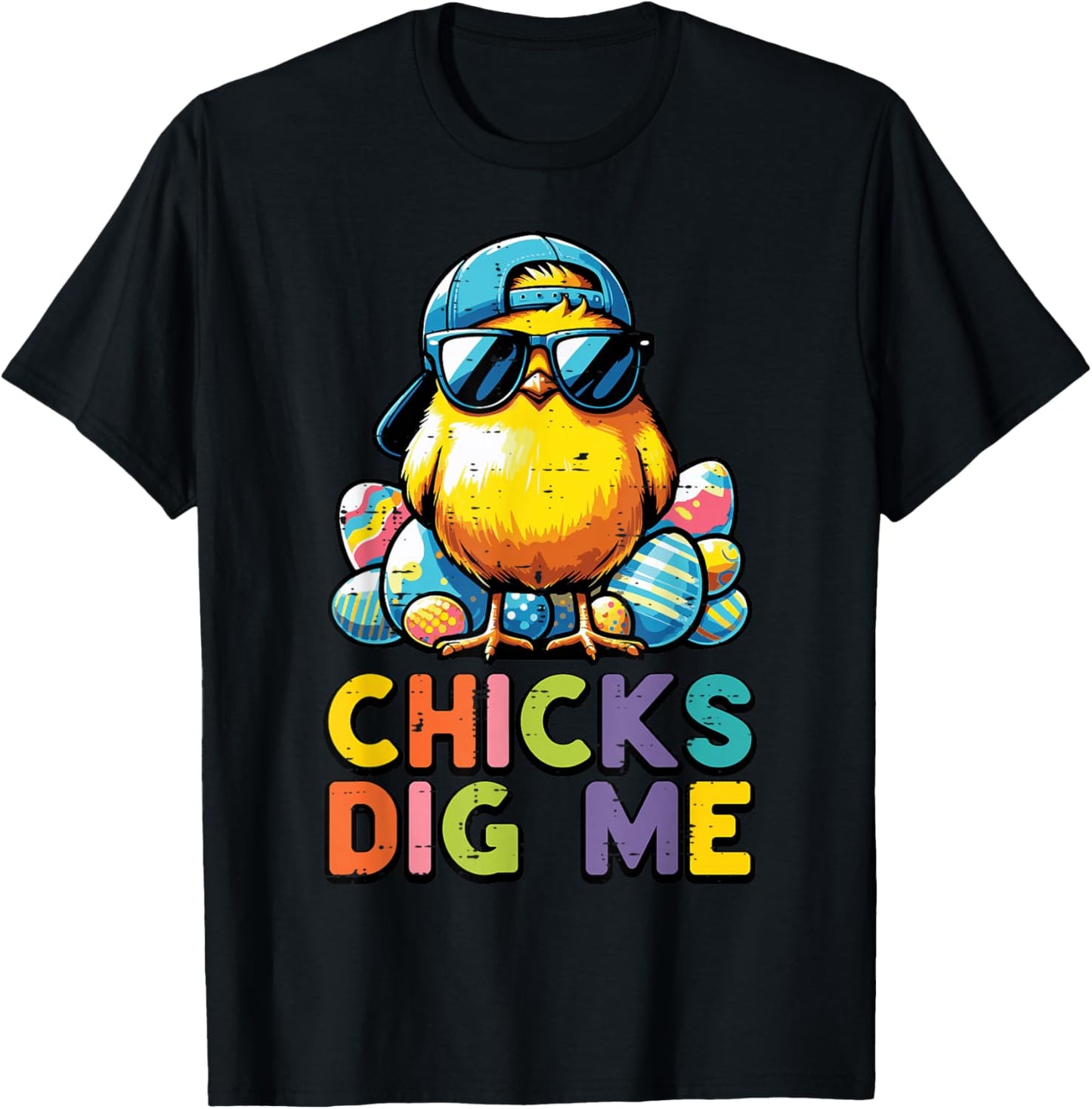 Easter Chicks Dig Me Chick Cap Eggs Cute Toddler Boys Kids T-Shirt - T-Shirt | Black