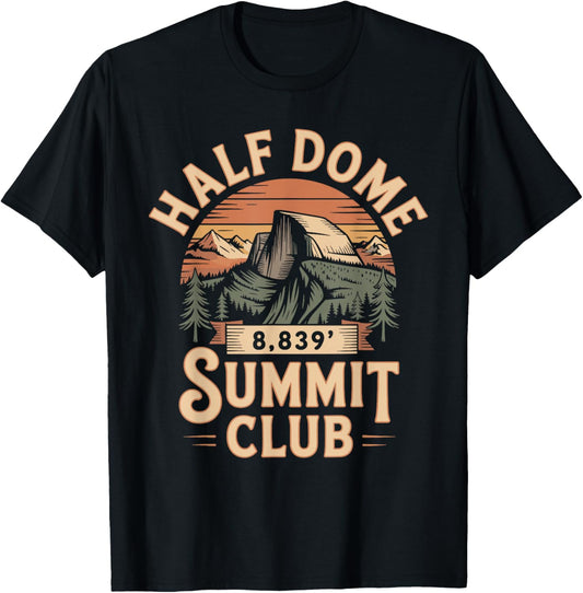 Half Dome Summit Club Shirt Hiking T-Shirt - T-Shirt | Black