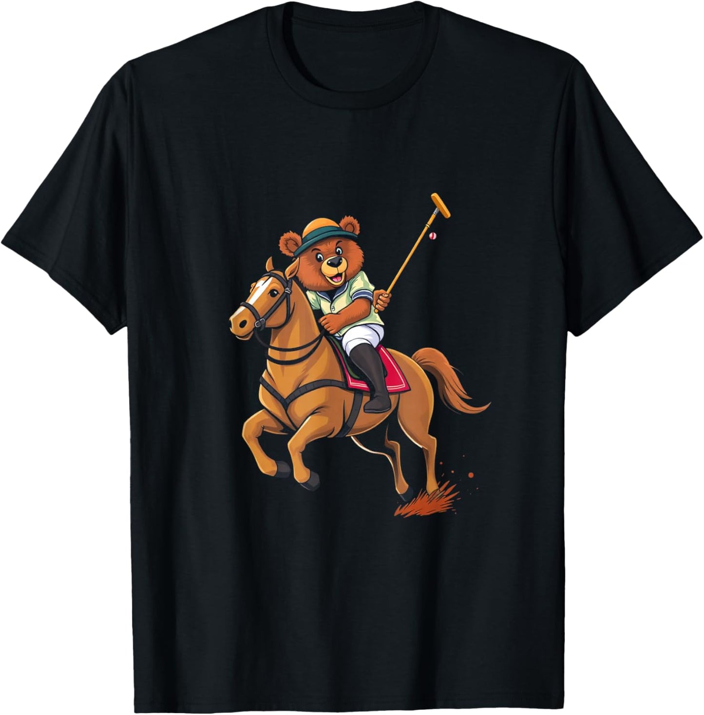 Cartoon Bear Polo T-Shirt - T-Shirt | Black