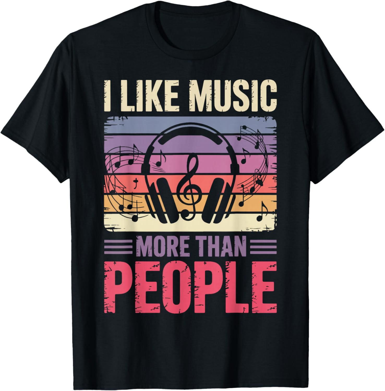 I Like Music More Than People T-Shirt - T-Shirt | Black
