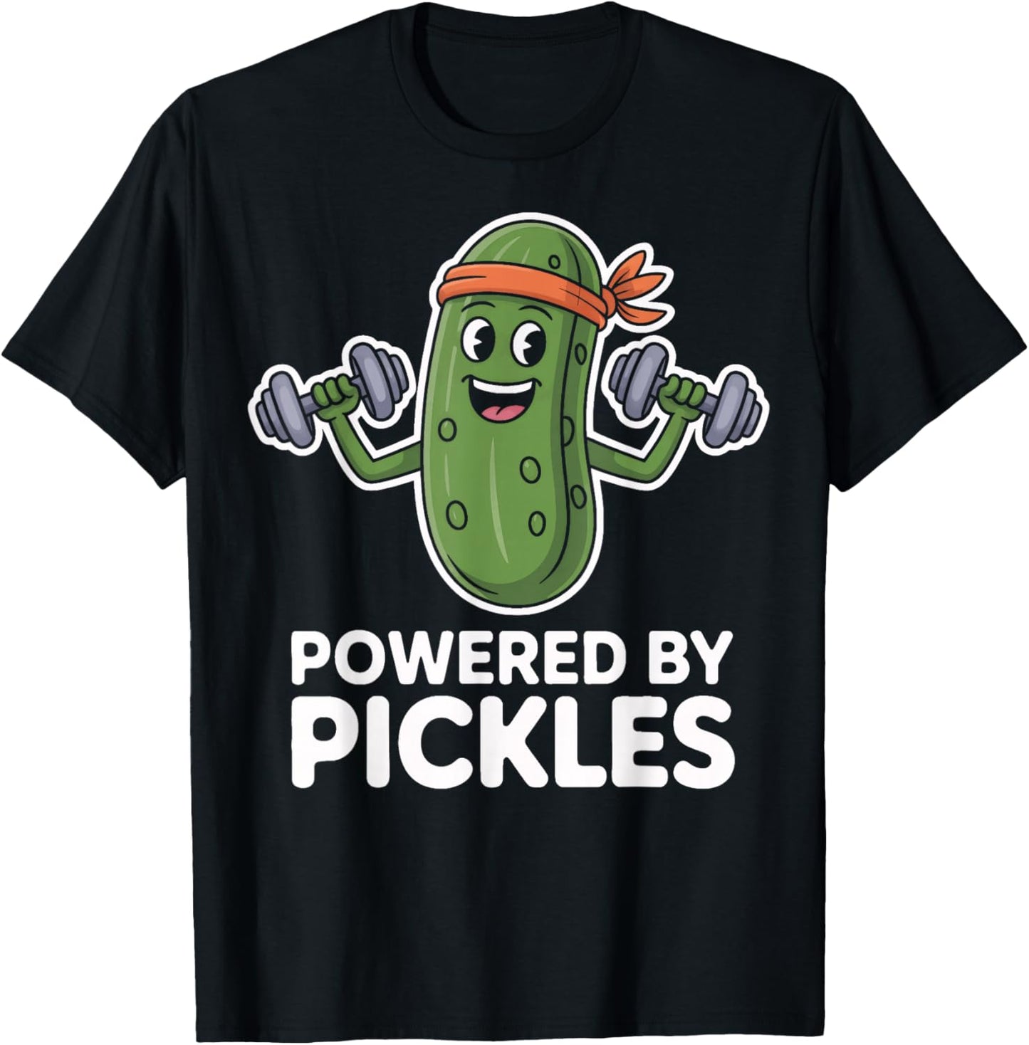 Strong and Crunchy Pickle Lover Powered by Pickles T-Shirt - T-Shirt | Black