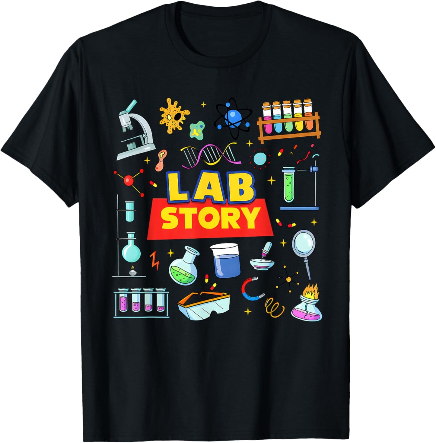 Funny Lab Story Lab Week 2026 Science Community Laboratory T-Shirt - T-Shirt | Black