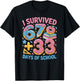 I Survived 100 Days of 67 100th Day of School Teachers Kids T-Shirt - T-Shirt | Black