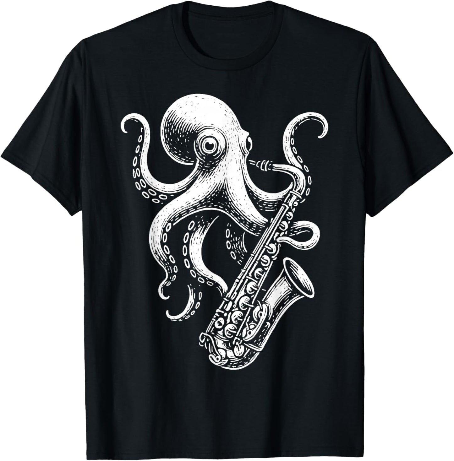 Octopus Saxophone Saxophonist T-Shirt - T-Shirt | Black