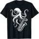 Octopus Saxophone Saxophonist T-Shirt - T-Shirt | Black