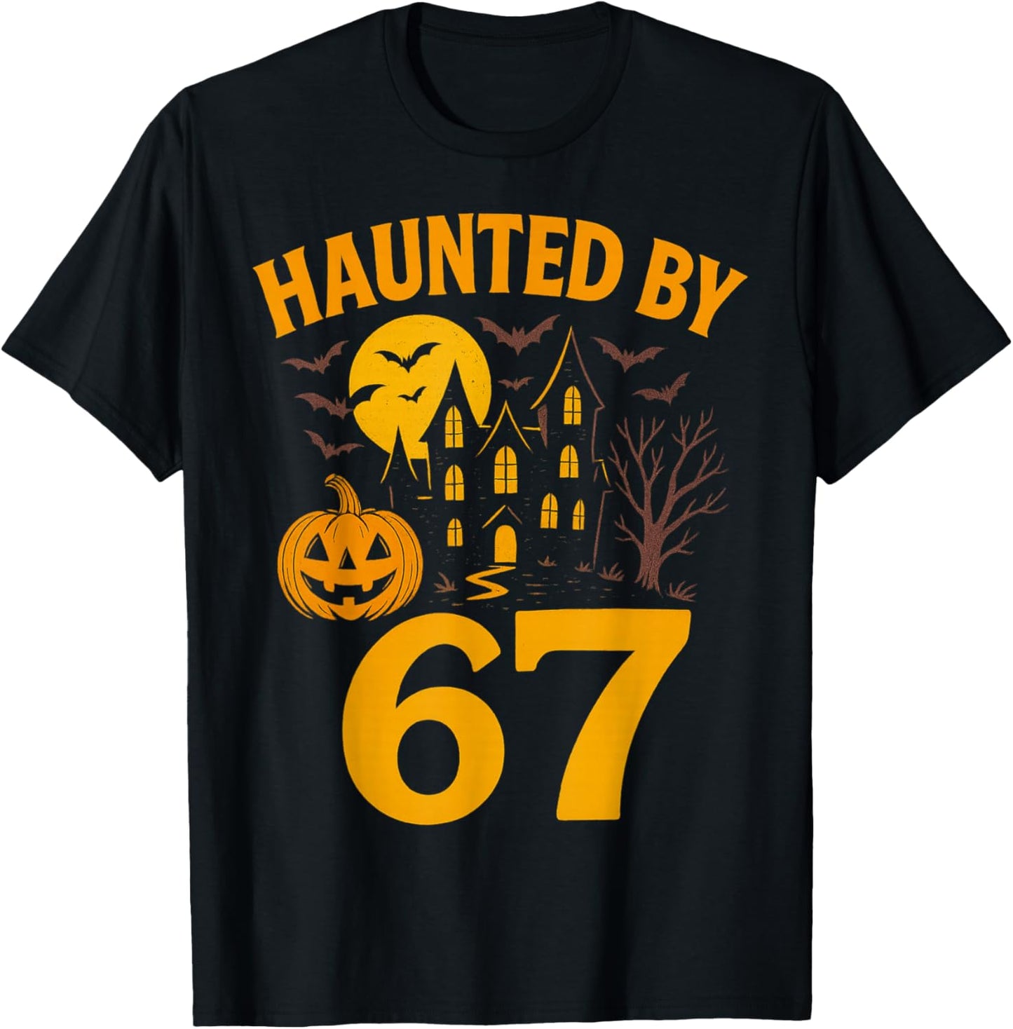 67 Meme Halloween Haunted Spooky - Six Seven Gen Alpha Z T-Shirt - T-Shirt | Black