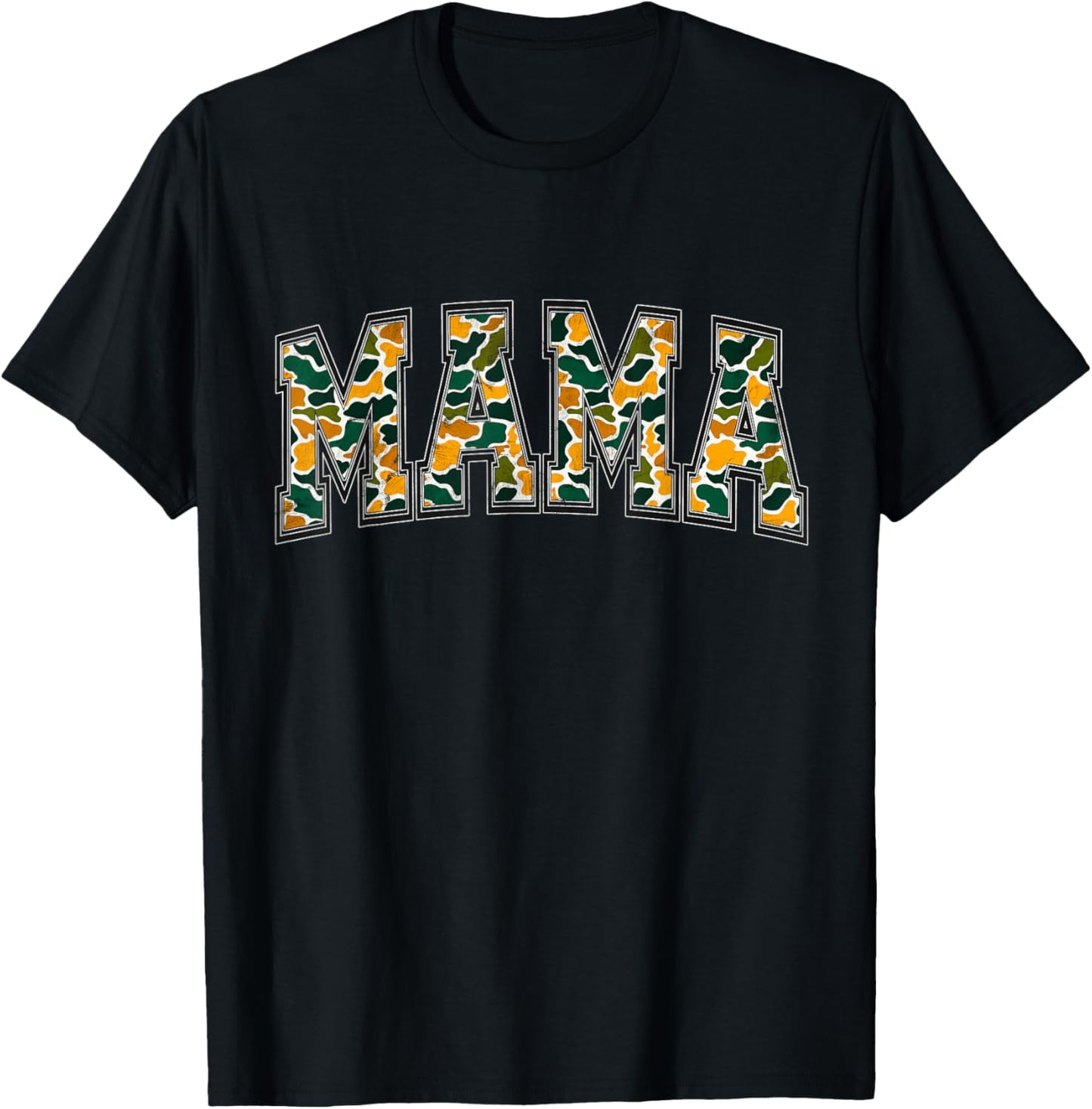 Camo Hunting Mama Retro Camo Mom Mother's Day Vintage T-Shirt - T-Shirt | Black