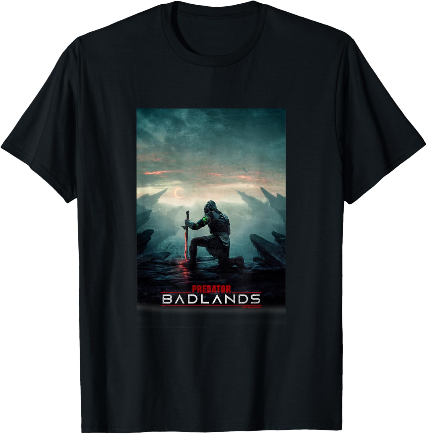 Predator: Badlands Kneeling Warrior Epic Poster T-Shirt - T-Shirt | Black