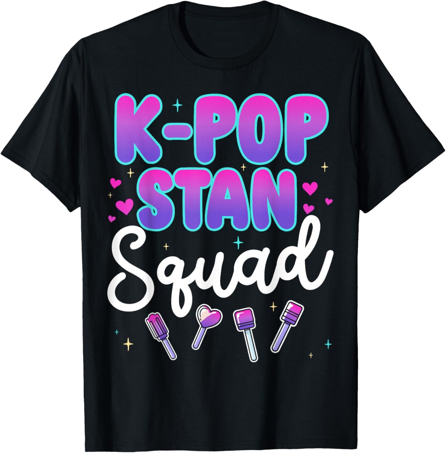 K-Pop Stan Squad Music Lover Korean Fan T-Shirt - T-Shirt | Black