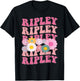 Girl Retro Ripley First Name Personalized Groovy 80's T-Shirt - T-Shirt | Black