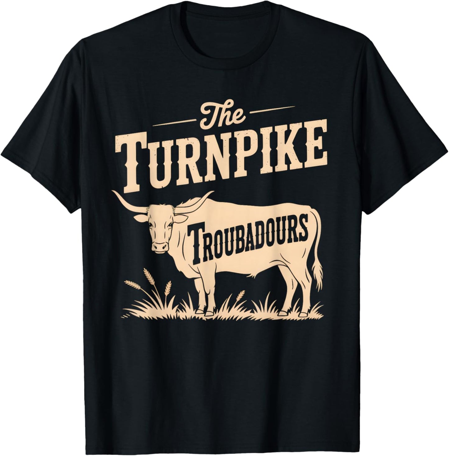 Vintage Turnpike Distressed Country Music Men Women T-Shirt - T-Shirt | Black