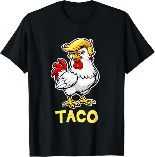 Taco Chicken 4th of July Patriotic American Funny T-Shirt - T-Shirt | Black
