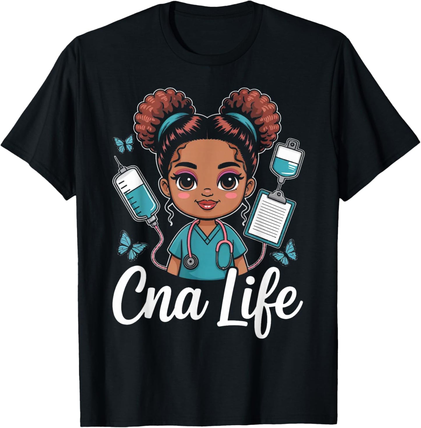 CNA Life Cute Nursing Assistant Medical Career Art T-Shirt - T-Shirt | Black