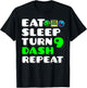 Eat Sleep Turn 9th Birthday Dash Repeat Video Game Geometry T-Shirt - T-Shirt | Black