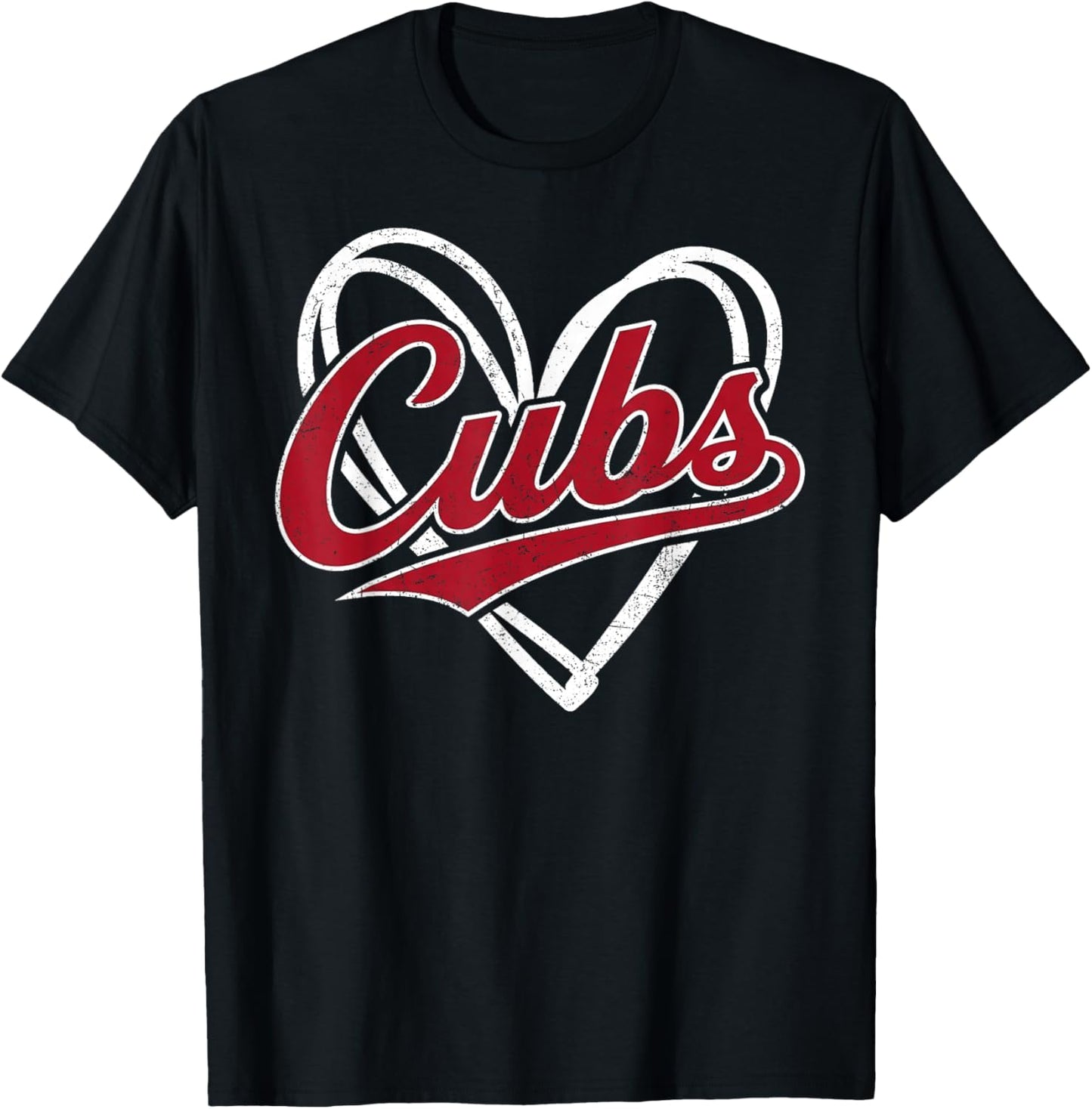 Vintage Cubs Heart Gifts Women Boy Girl Kid T-Shirt - T-Shirt | Black