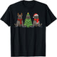 Retro Christmas Sea Lion Santa Reindeer T-Shirt - T-Shirt | Black