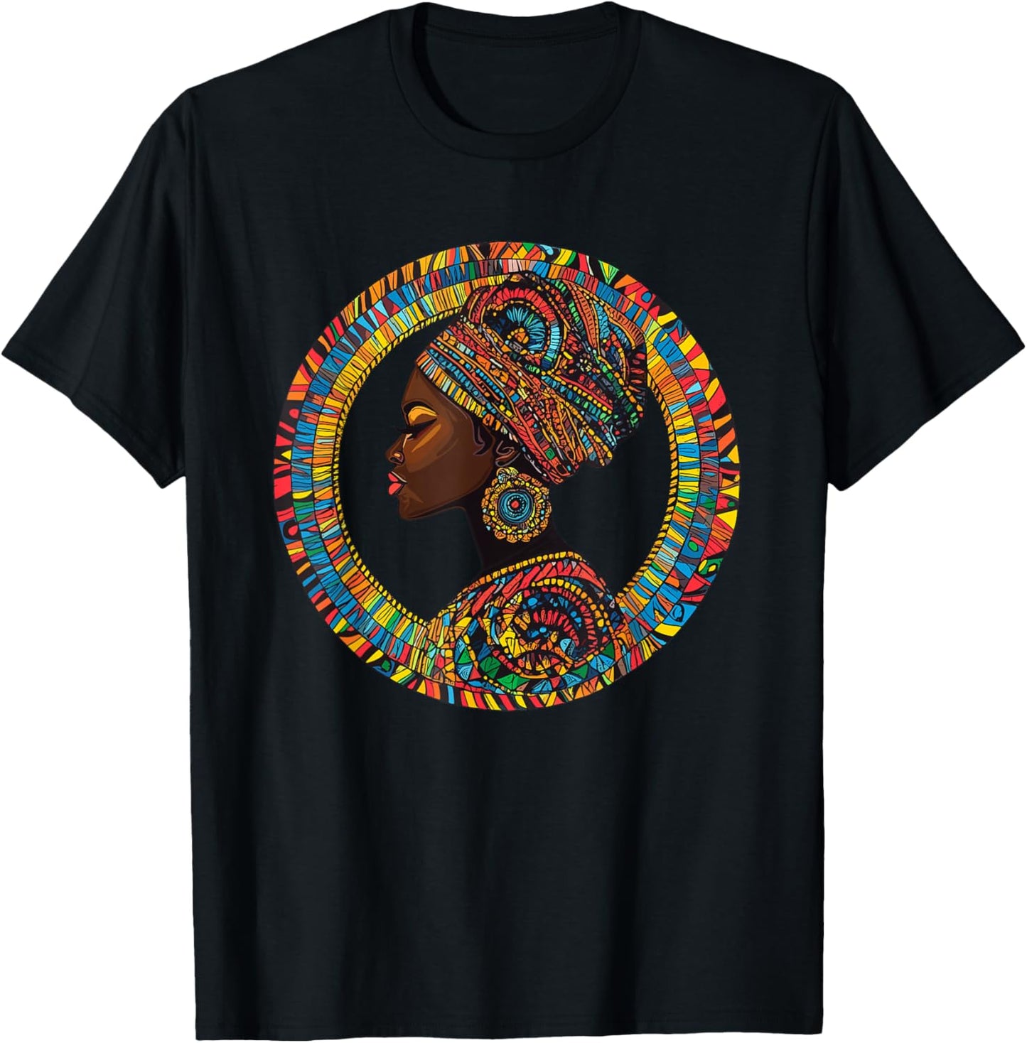 Majestic Black Woman Afrocentric African Culture T-Shirt - T-Shirt | Black