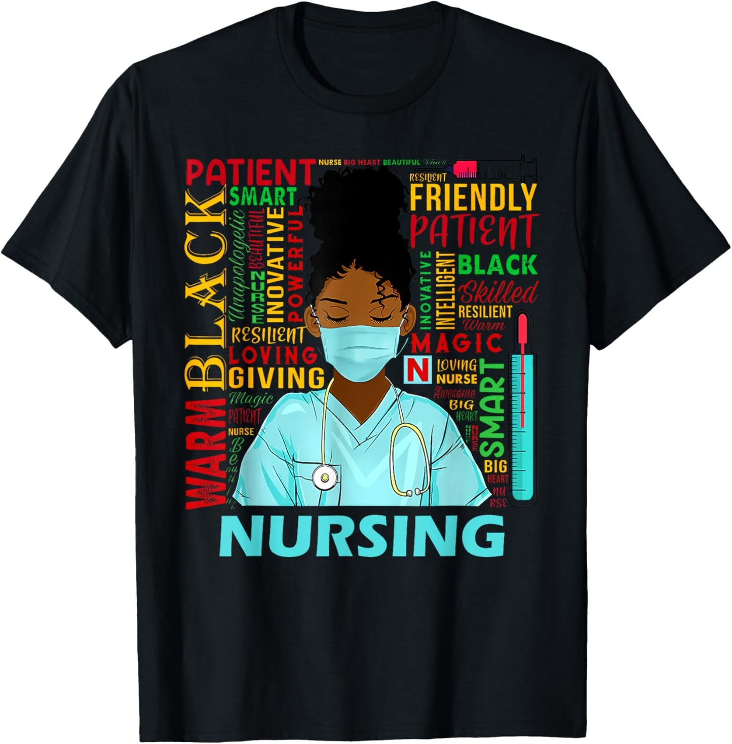 Black Strong Nurse Afro Love Melanin African American Women T-Shirt - T-Shirt | Black
