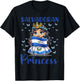 Salvadoran Princess Flag Butterfly Cute Chibi T-Shirt - T-Shirt | Black