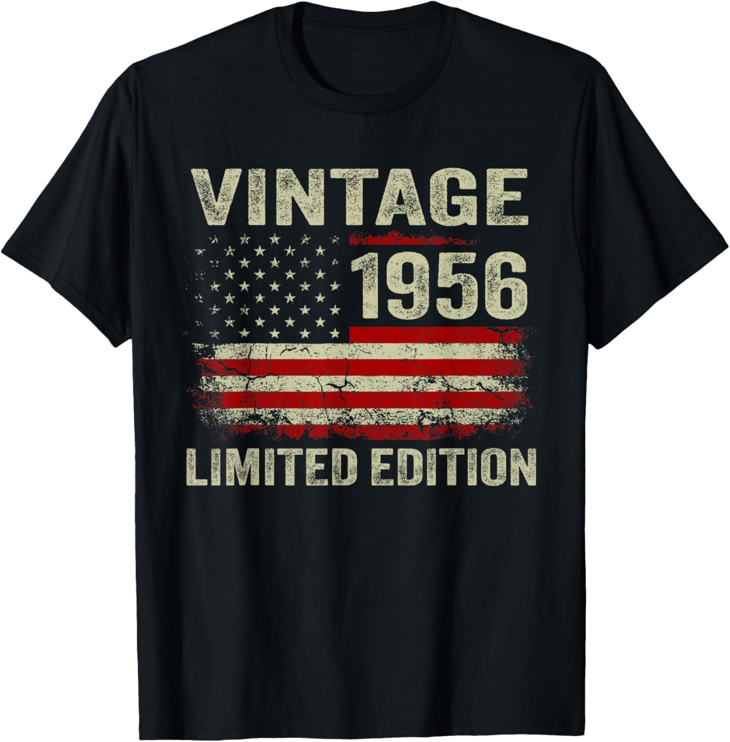 70 Year Old Gifts Vintage 1956 American Flag 70th Birthday T-Shirt - T-Shirt | Black