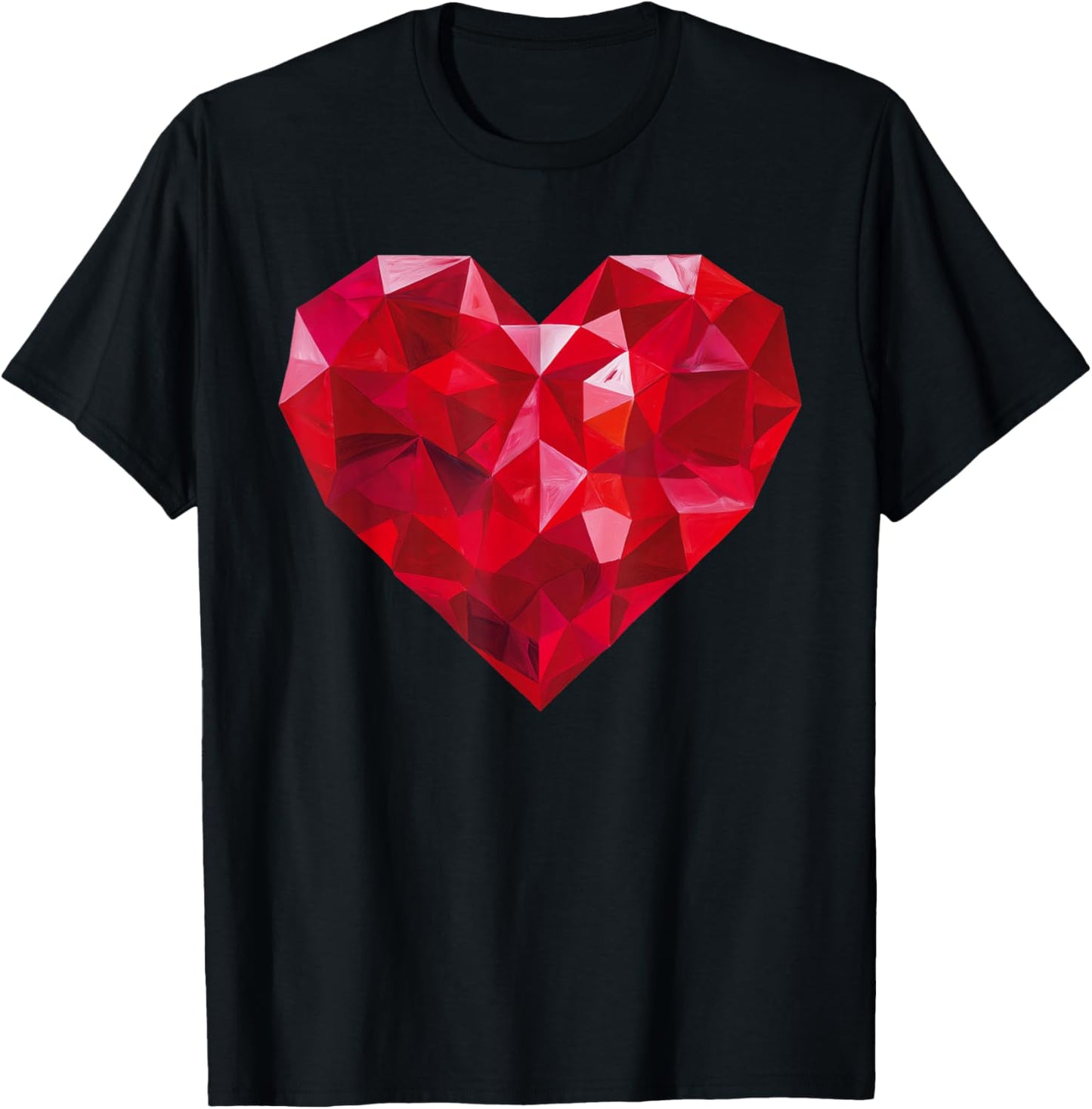Valentines Day Heart Love Couple Romantic Art Graphic T-Shirt - T-Shirt | Black