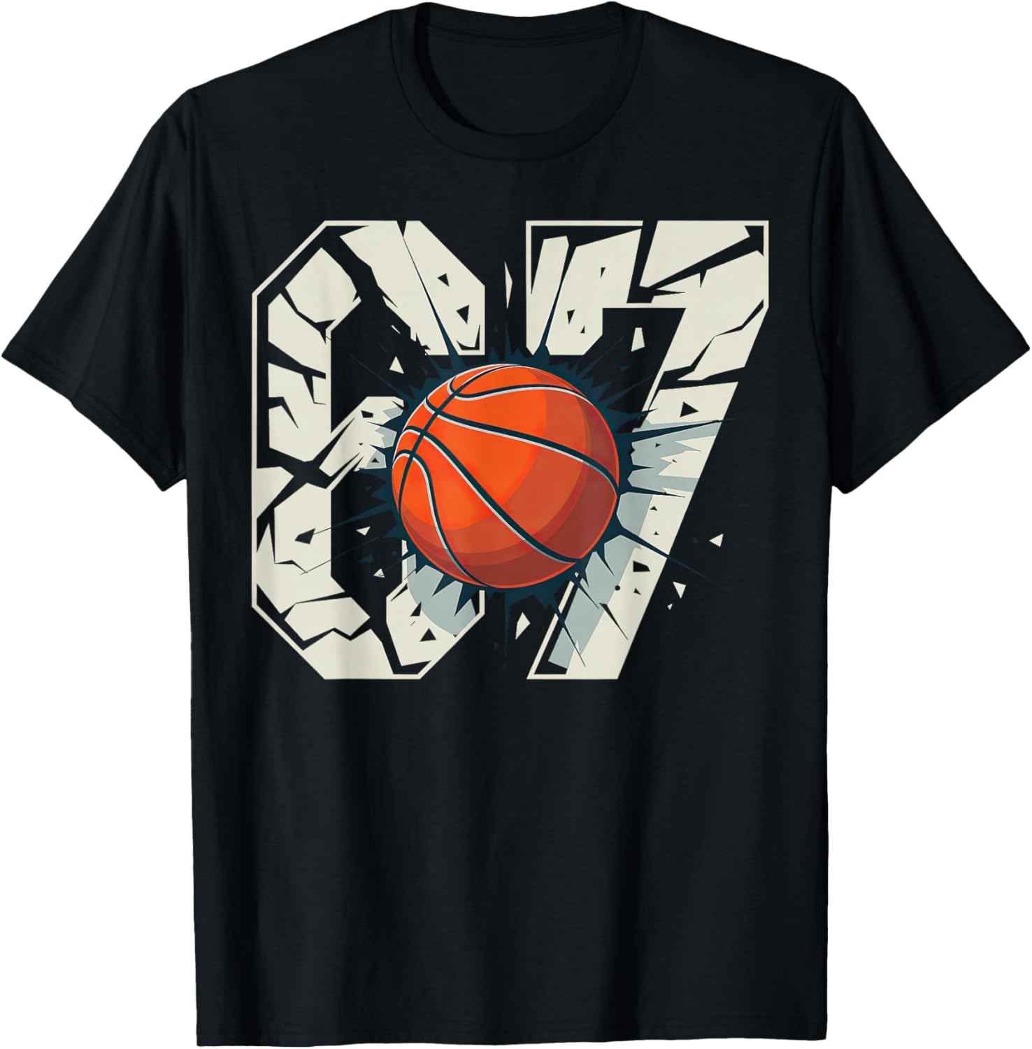 67 Basketball Six Seven 6 7 67 T-Shirt - T-Shirt | Black