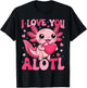 Valentine Axolotl Lover I Love You A Lotl Boy Girl Kid T-Shirt - T-Shirt | Black