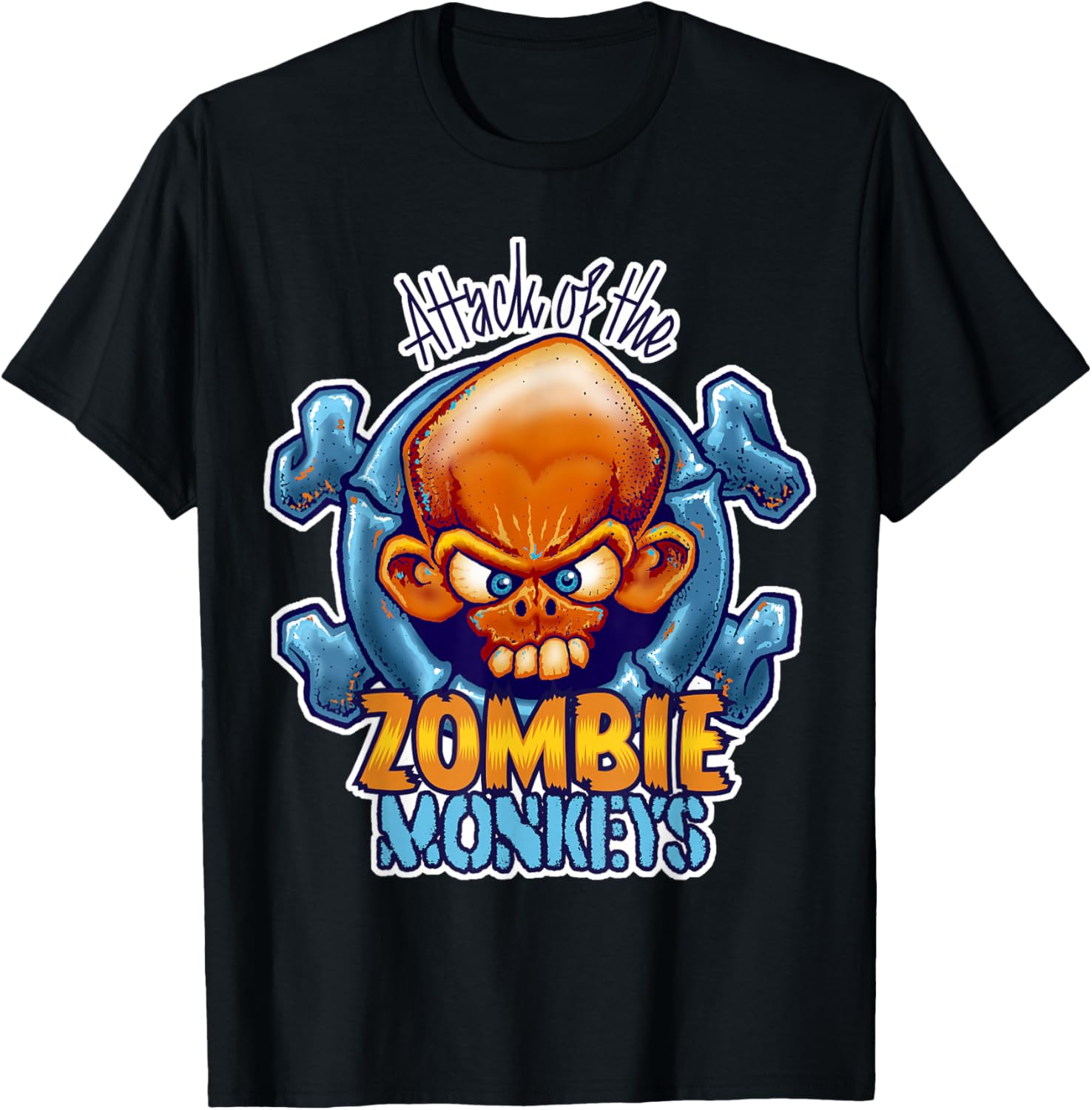 Zombie Monkeys Attack Horror T-Shirt - T-Shirt | Black