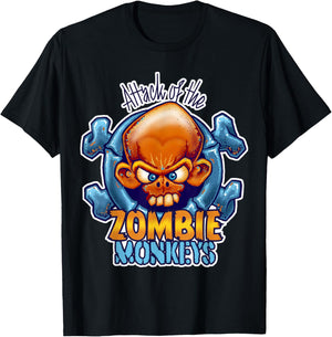Zombie Monkeys Attack Horror T-Shirt - T-Shirt | Black