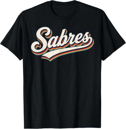Vintage Sabres Retro Classic Gifts Women Kids T-Shirt - T-Shirt | Black