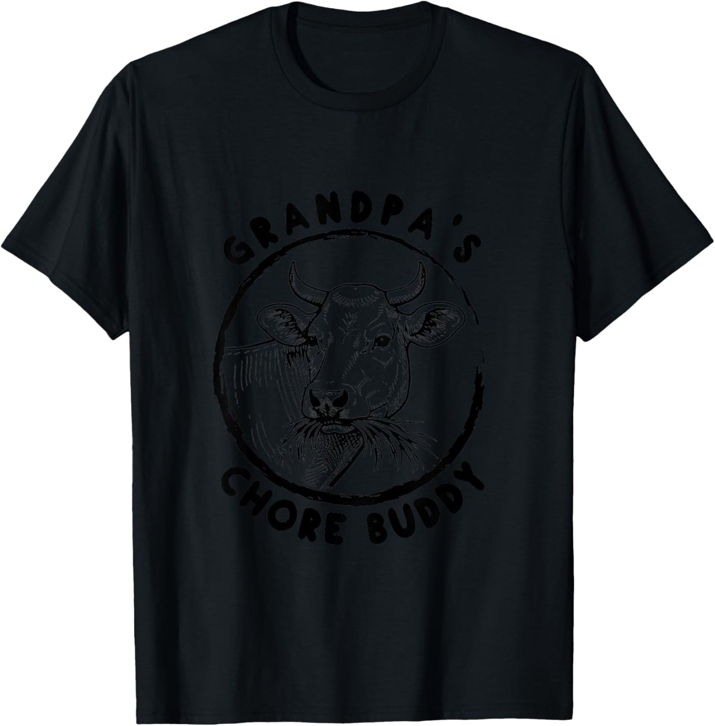 Grandpa's Chore Buddy Cattle Rancher Farmer Kids Toddler T-Shirt - T-Shirt | Black