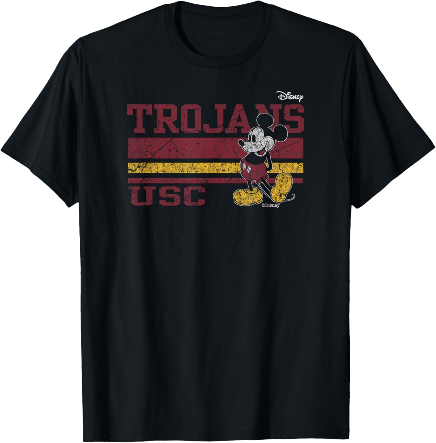 USC Trojans Mickey Mouse Vintage Black Officially Licensed T-Shirt - T-Shirt | Black