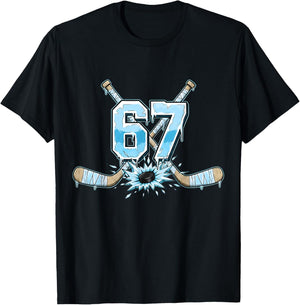 67 Hockey Drip Six Seven Meme 6 7 Boys Teens Kids Ice Hockey T-Shirt - T-Shirt | Black