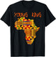 Black History Young King Africa Map African Boys Kids Men T-Shirt - T-Shirt | Black