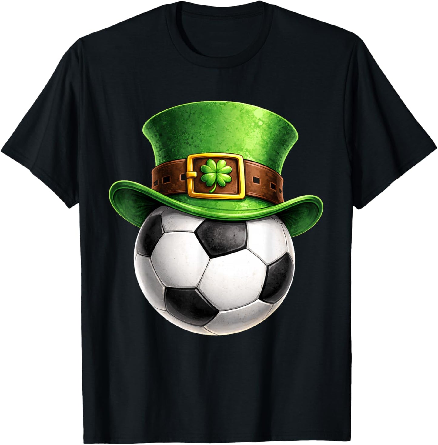 Soccer Saint Patricks Day Men Boys Kids Sport Green Shamrock T-Shirt - T-Shirt | Black