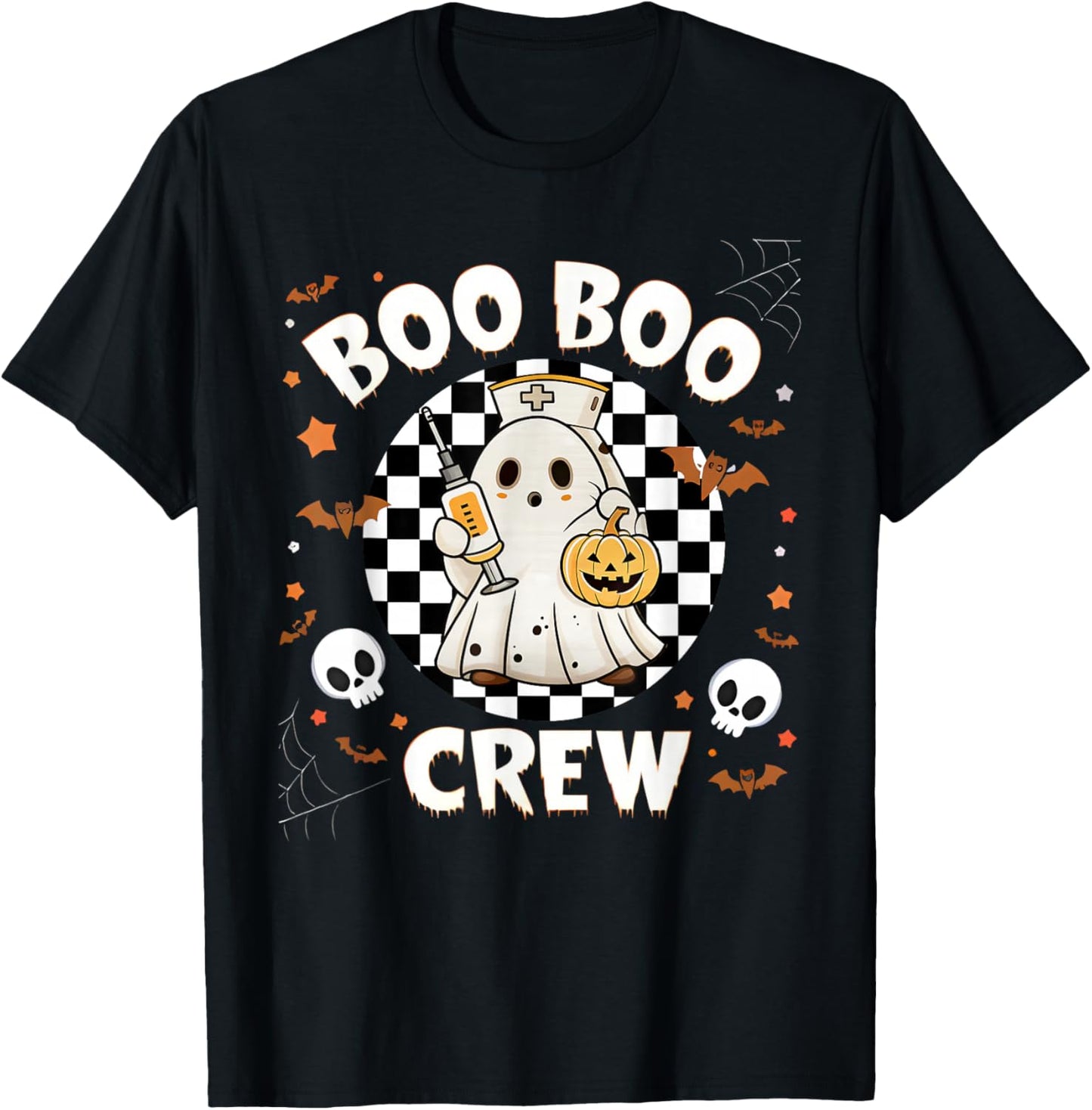 Boo Boo Crew Nurse Ghost Funny Halloween Costumes Women Kids T-Shirt - T-Shirt | Black