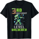3rd Birthday Level Unlocked Pixel Dab 3 Bday Gamer Boys Kids T-Shirt - T-Shirt | Black