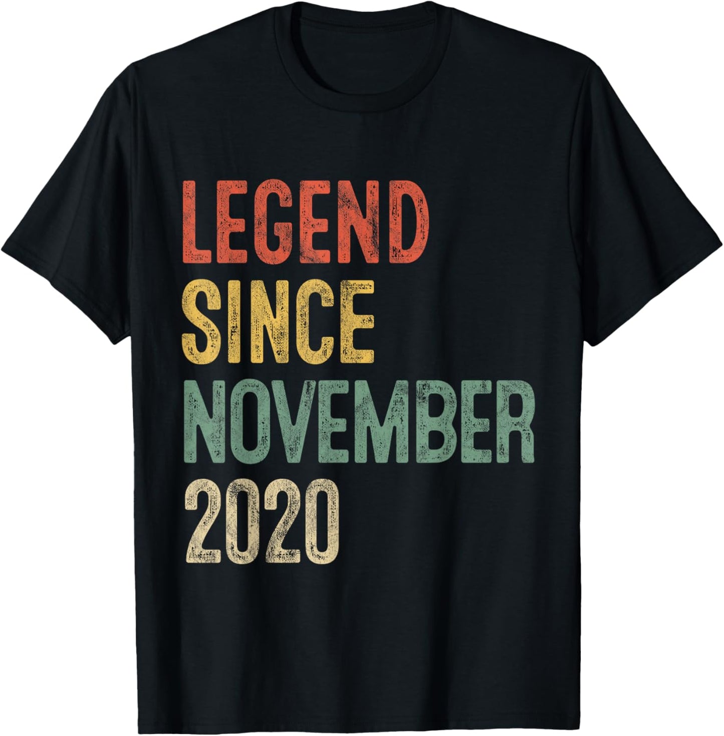 Legend November 2020 5th Birthday Boy Girl 5 Year Old T-Shirt - T-Shirt | Black