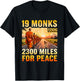 19 Monks 1 Dog 2300 Miles for Peace Buddhist Walk T-Shirt - T-Shirt | Black