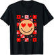 Smile Face - Retro Groovy Valentine Vibes T-Shirt - T-Shirt | Black
