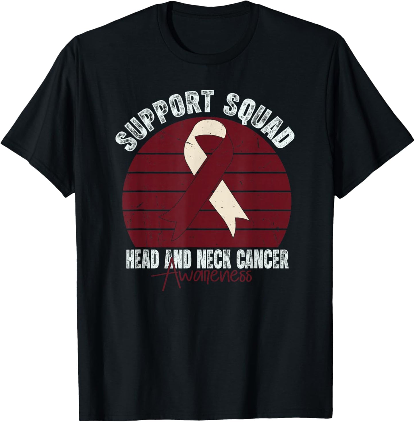 Head and Neck Cancer Awareness Retro Cancer Head and Neck T-Shirt - T-Shirt | Black