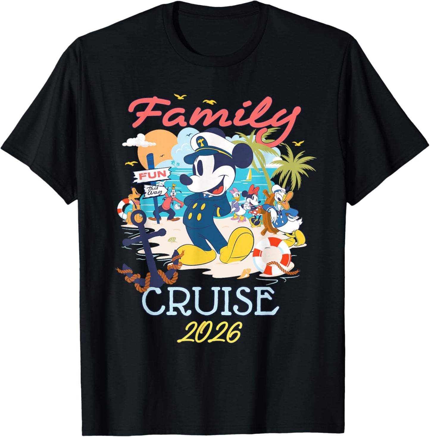 Disney Mickey Mouse & Friends Family Cruise 2026 Vacation T-Shirt - T-Shirt | Black