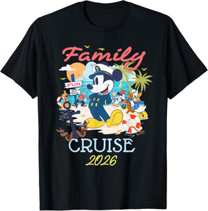 Disney Mickey Mouse & Friends Family Cruise 2026 Vacation T-Shirt - T-Shirt | Black