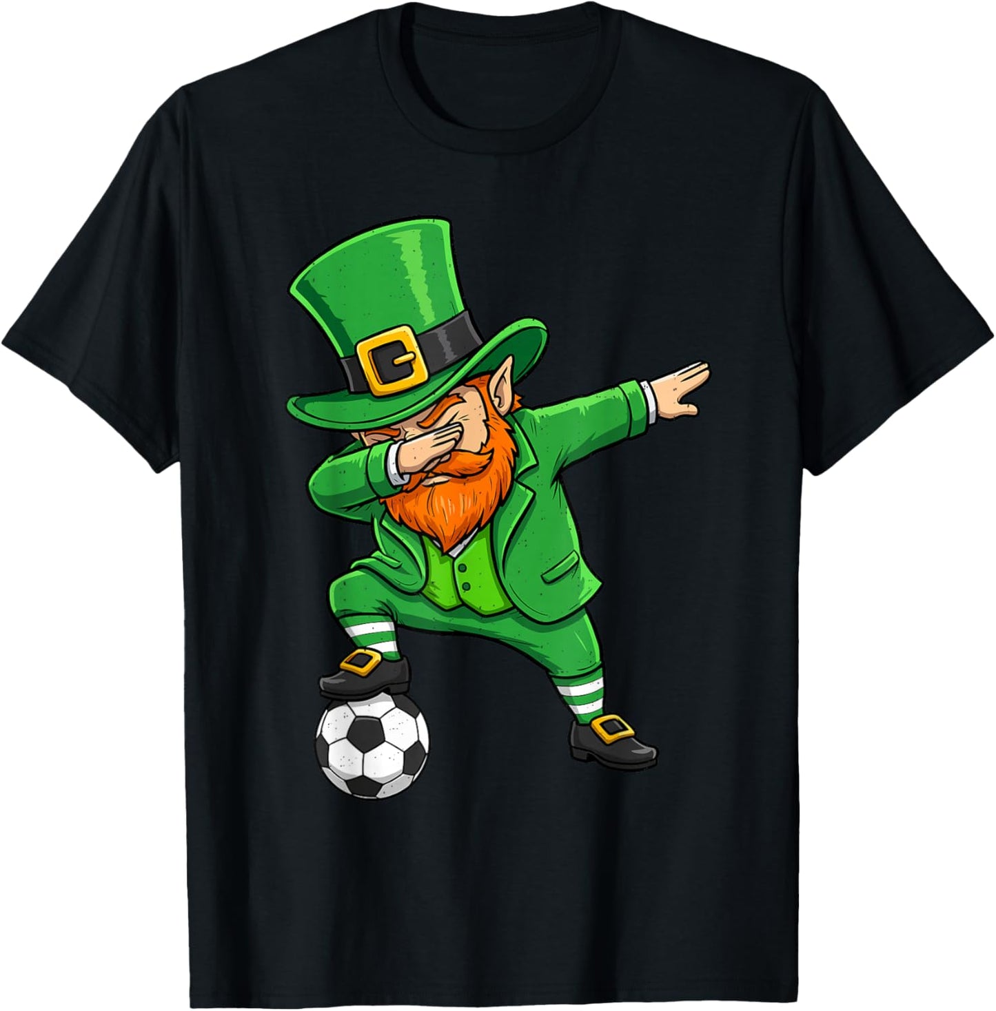 Leprechaun Soccer Green St Patricks Day Sport Men Boy Kids T-Shirt - T-Shirt | Black