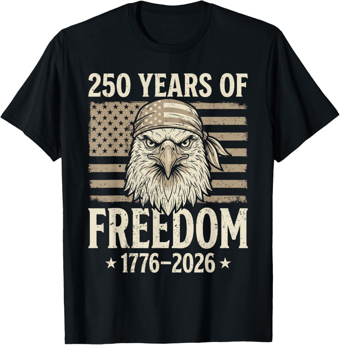 Flag Vintage 250 Years American 1776 2026 250th USA Birthday T-Shirt - T-Shirt | Black